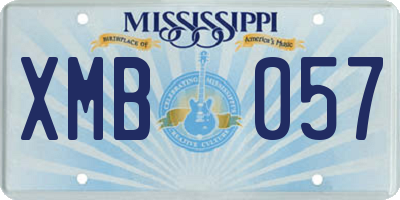 MS license plate XMB057