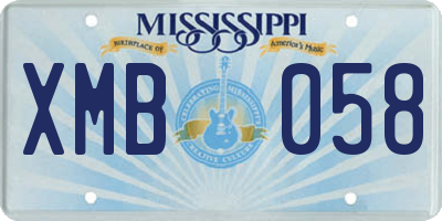 MS license plate XMB058
