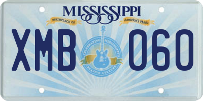MS license plate XMB060