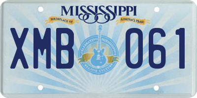MS license plate XMB061
