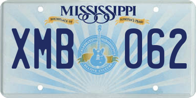 MS license plate XMB062