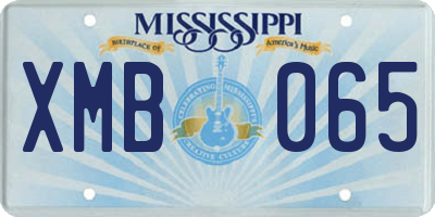 MS license plate XMB065