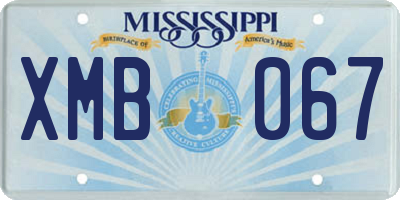 MS license plate XMB067