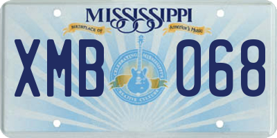 MS license plate XMB068