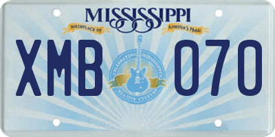 MS license plate XMB070