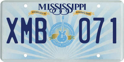 MS license plate XMB071