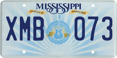 MS license plate XMB073