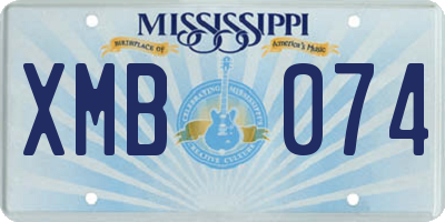 MS license plate XMB074