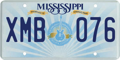 MS license plate XMB076