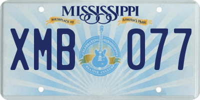 MS license plate XMB077
