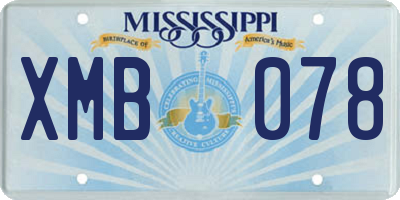 MS license plate XMB078