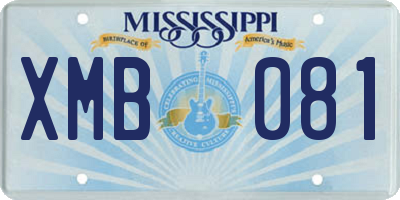 MS license plate XMB081