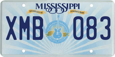 MS license plate XMB083