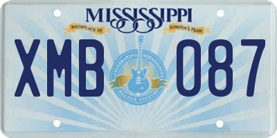 MS license plate XMB087