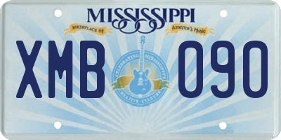 MS license plate XMB090