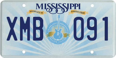 MS license plate XMB091
