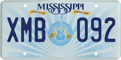 MS license plate XMB092