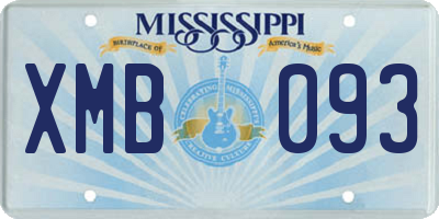 MS license plate XMB093