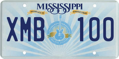 MS license plate XMB100