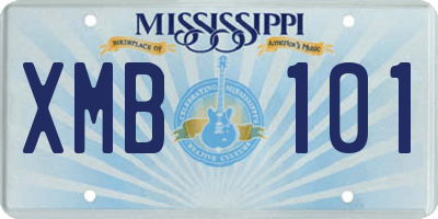MS license plate XMB101