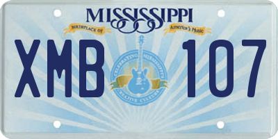 MS license plate XMB107