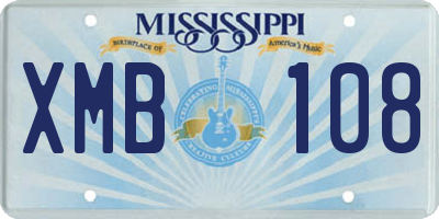 MS license plate XMB108