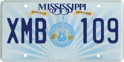 MS license plate XMB109