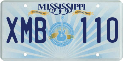 MS license plate XMB110