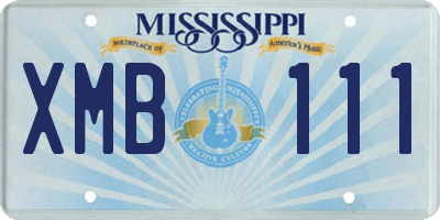 MS license plate XMB111