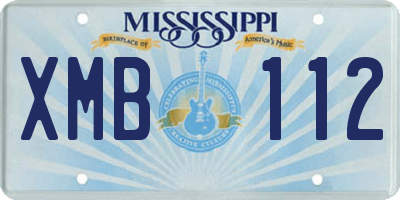 MS license plate XMB112