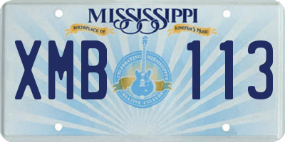 MS license plate XMB113