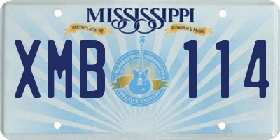 MS license plate XMB114