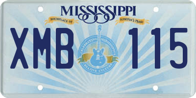 MS license plate XMB115