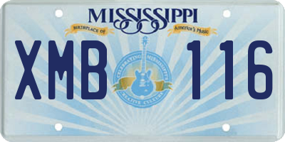 MS license plate XMB116