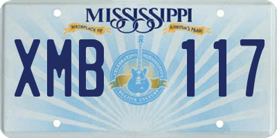 MS license plate XMB117