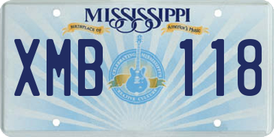 MS license plate XMB118