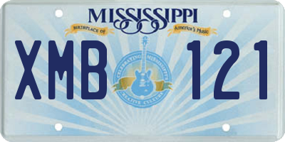 MS license plate XMB121