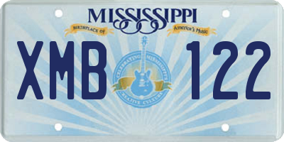 MS license plate XMB122