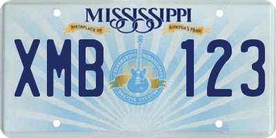 MS license plate XMB123