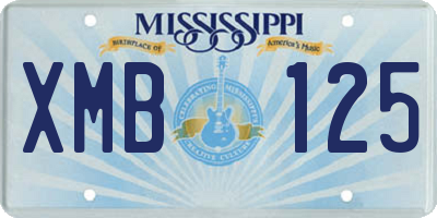 MS license plate XMB125