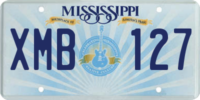 MS license plate XMB127