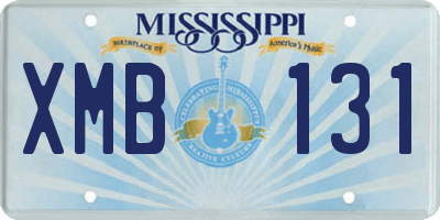 MS license plate XMB131