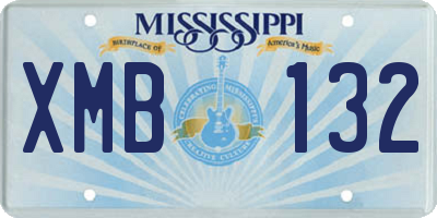 MS license plate XMB132