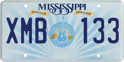 MS license plate XMB133