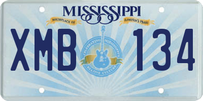 MS license plate XMB134