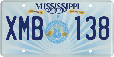 MS license plate XMB138