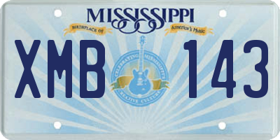 MS license plate XMB143