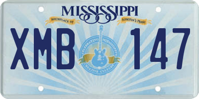 MS license plate XMB147