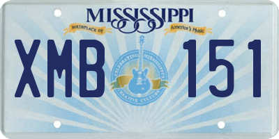 MS license plate XMB151