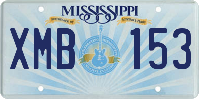 MS license plate XMB153